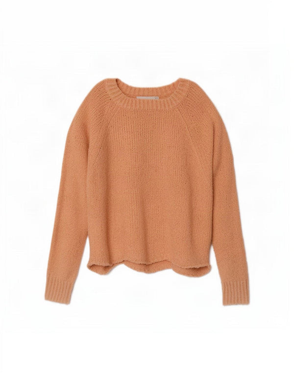 Zara Damen-Pullover, übergroß, kurz geschnitten, U-Boot-Ausschnitt, Gr. 14, Mittelrosa