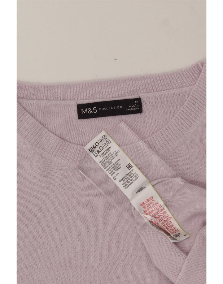MARKS & SPENCER Womens Crew Neck Jumper Sweater UK 12 Medium  Purple Vintage Marks & Spencer and Second-Hand Marks & Spencer from Messina Hembry 
