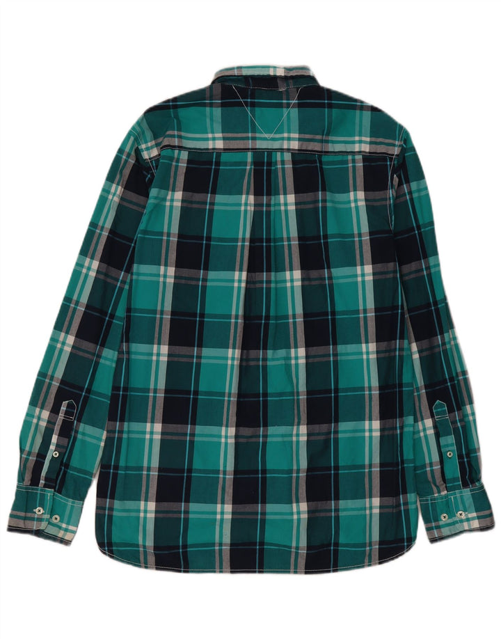 Tommy Hilfiger Herren-Hemd mit individueller Passform, mittelblau karierte Baumwolle