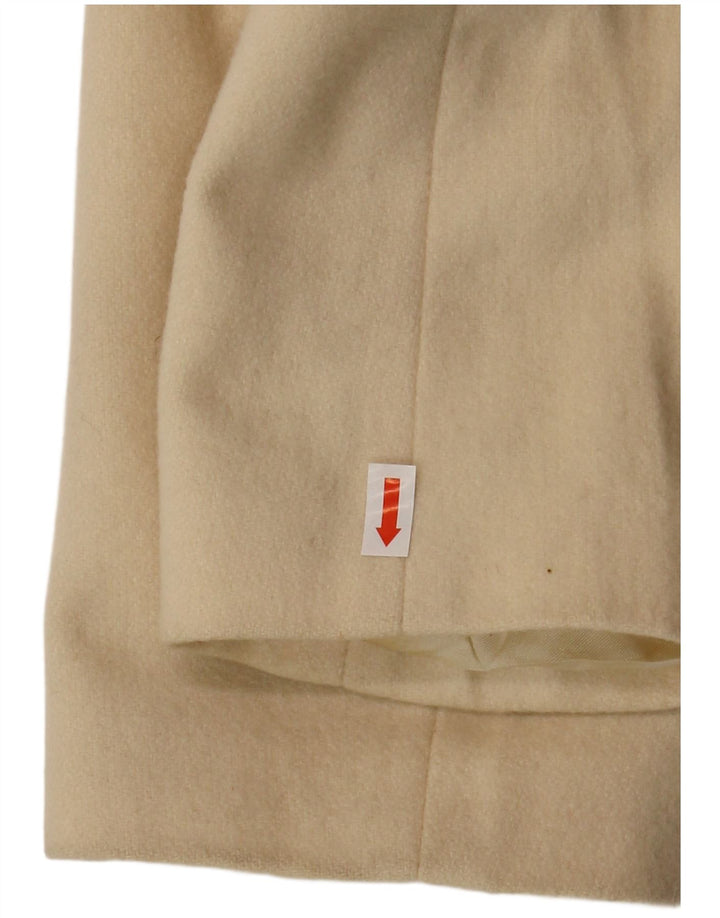 Stefanel Damen-Blazer mit 3 Knöpfen, UK 14, mittelbeige Wolle