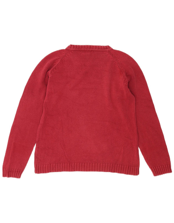 Zara Mädchen-Pullover mit U-Boot-Ausschnitt, 13–14 Jahre, rote Baumwolle