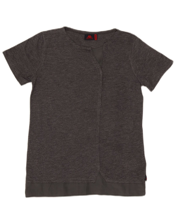 Kappa Damen T-Shirt Top UK 12 Mittelgraues Polyester