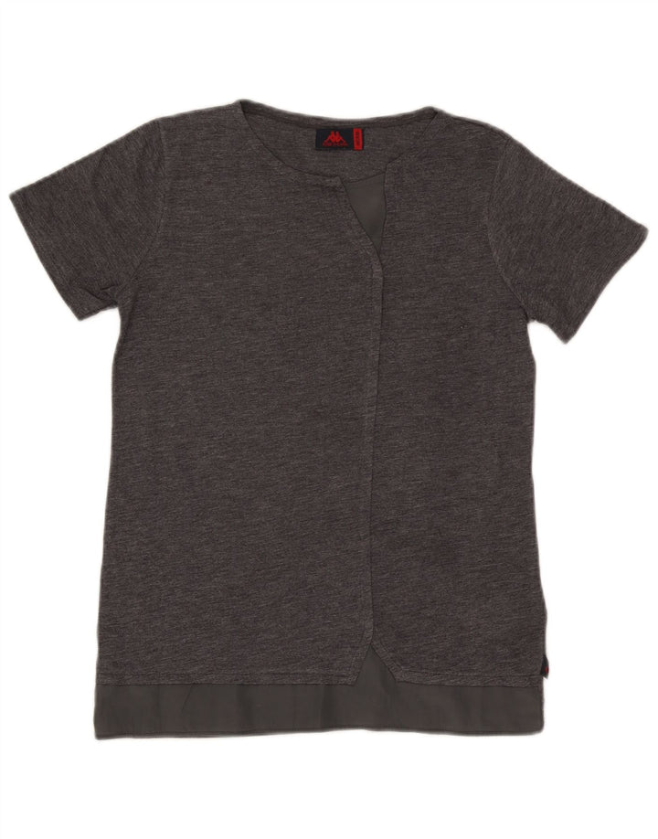 Kappa Damen T-Shirt Top UK 12 Mittelgraues Polyester