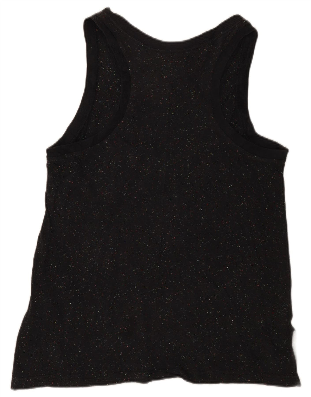 NIKE Womens Graphic Vest Top UK 12 Mittelschwarz gefleckte Baumwolle