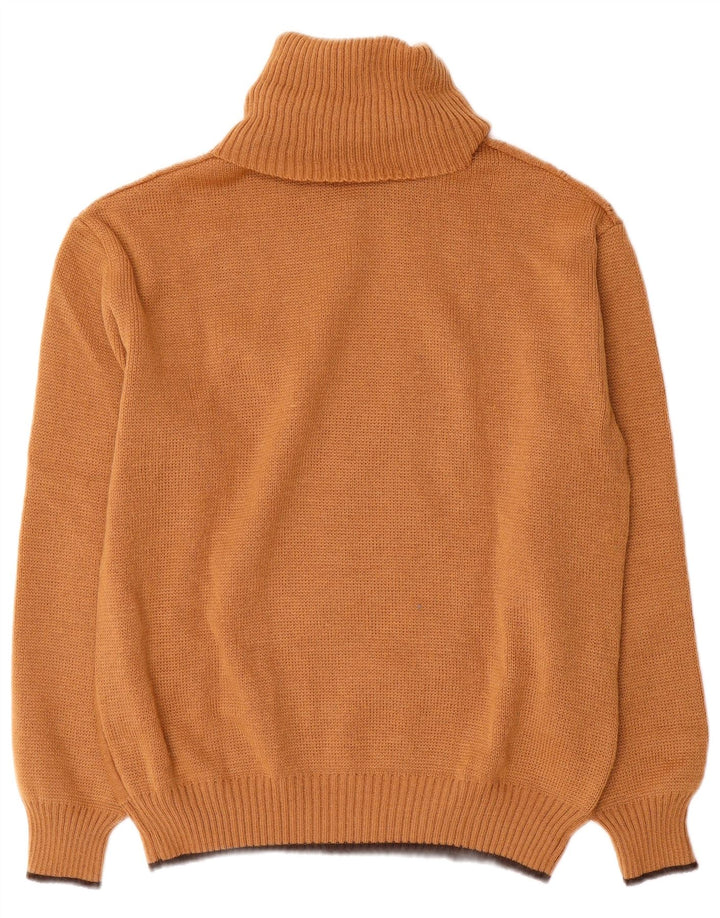 Vintage Damen Rollkragenpullover IT 50 XL Braun Polyacryl