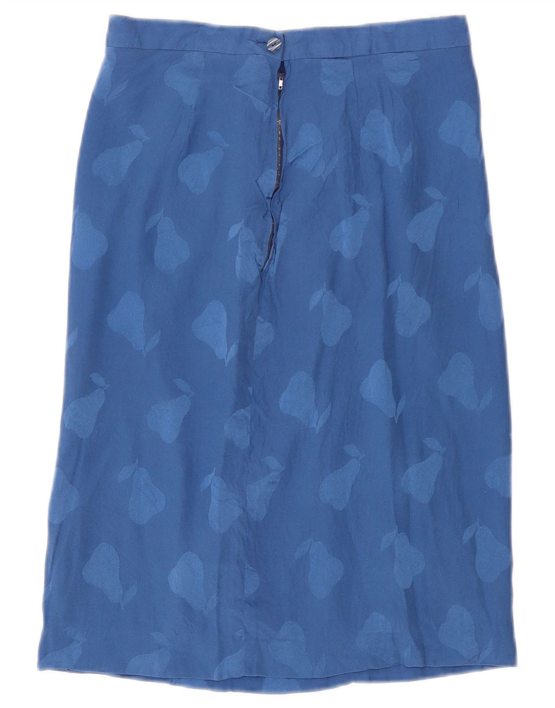 Vintage Damen Abstrakter Muster Gerader Rock W26 Klein Blau