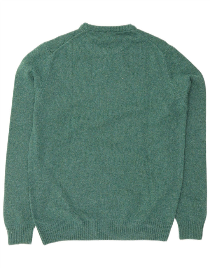 Trussardi Herren-Pullover mit Rundhalsausschnitt, mittelgrüne Wolle