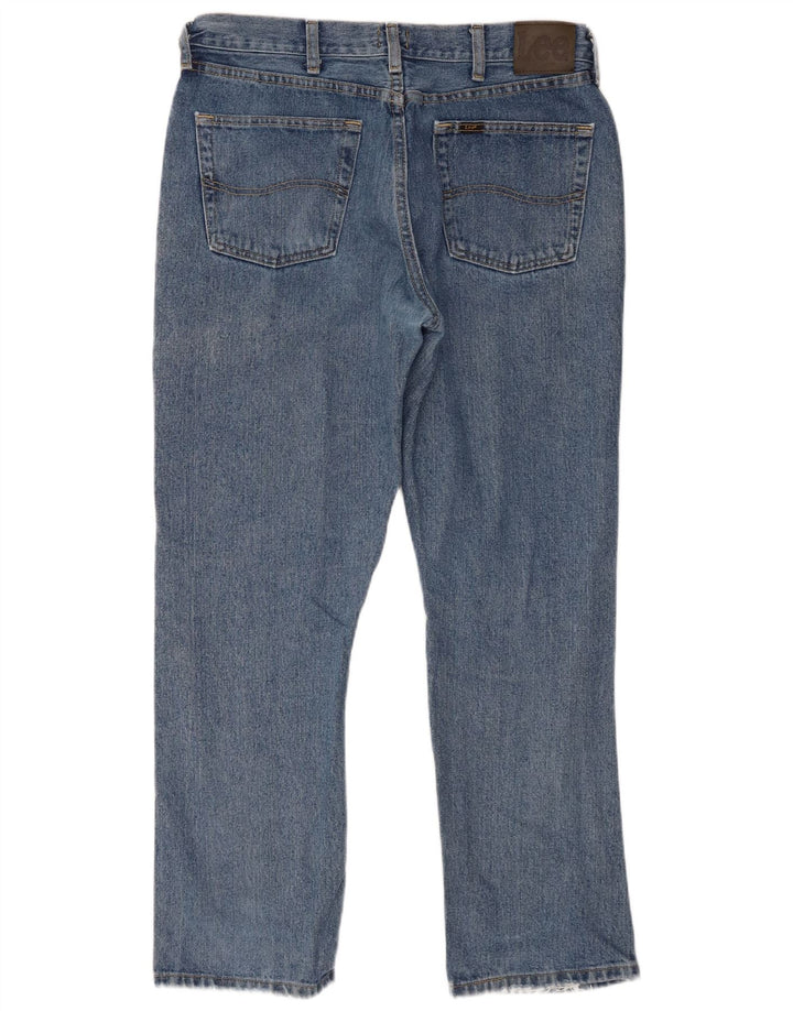 Lee Herren Straight Jeans W34 L29 Blaue Baumwolle