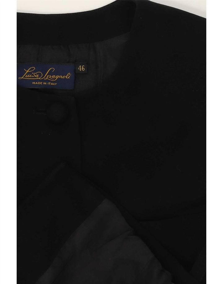 Luisa Spagnoli Damen 5-Knopf-Kurzarm-Blazerjacke IT 46 Large Schwarz