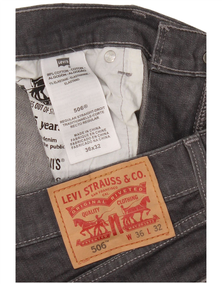Levi's Herren 506 Straight Jeans W36 L32 Graue Baumwolle