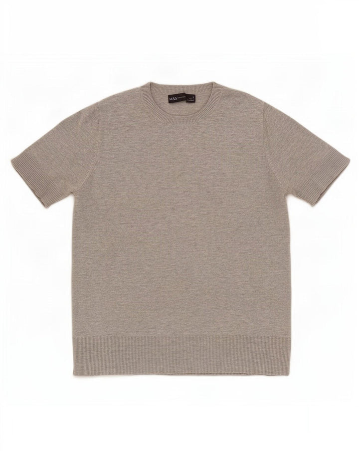 Marks & Spencer Damen Crop T-Shirt Top UK 8 Small Grau