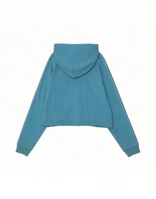 Levi's Damen Crop Graphic Hoodie Pullover UK 16 Large Blue Colourblock