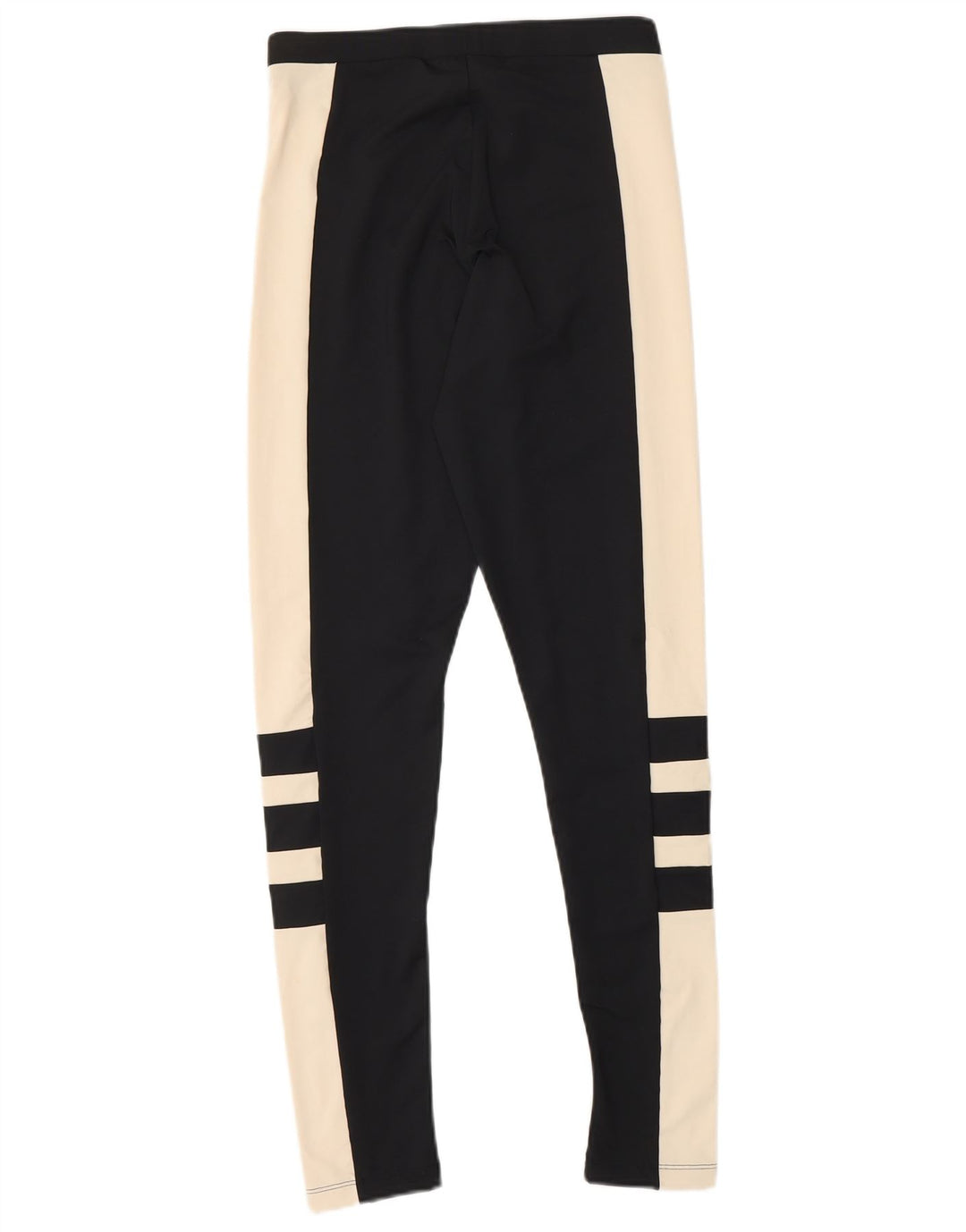 ADIDAS Damen Leggings UK 8 Small Schwarz Colourblock Polyester