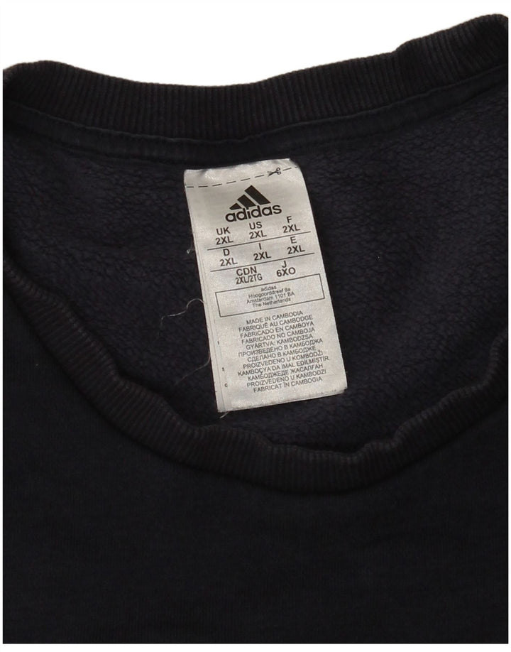 Adidas Herren Sweatshirt Pullover 2XL Marineblau Baumwolle