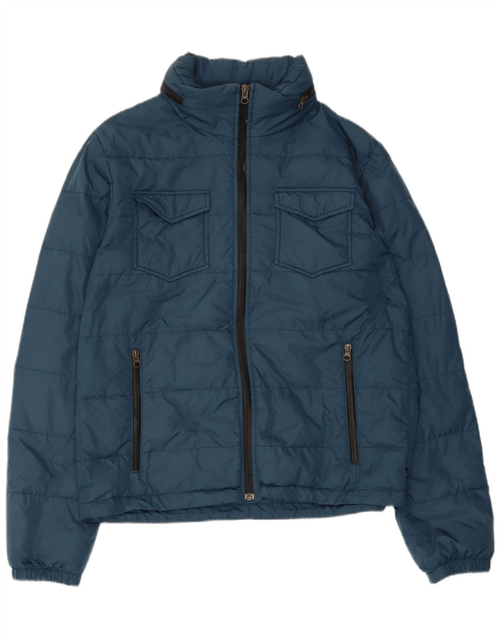 Herno Herren Wattierte Jacke UK 50 Large Blau Polyamid