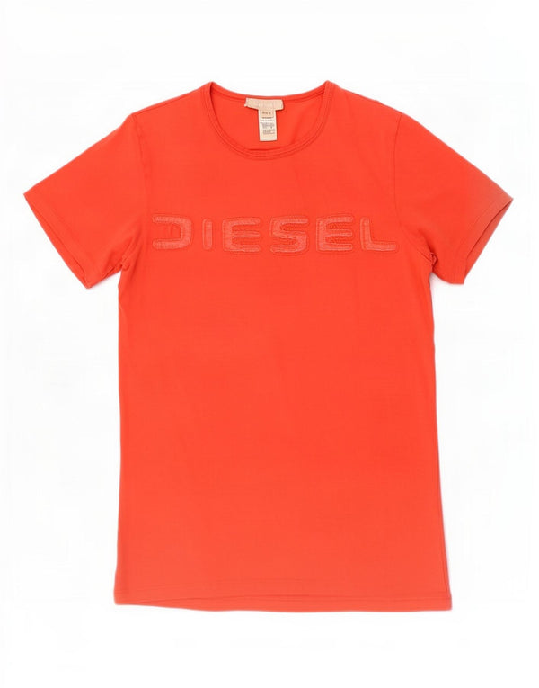 Diesel Womens Graphic T-Shirt Top UK 14 Große rote Baumwolle