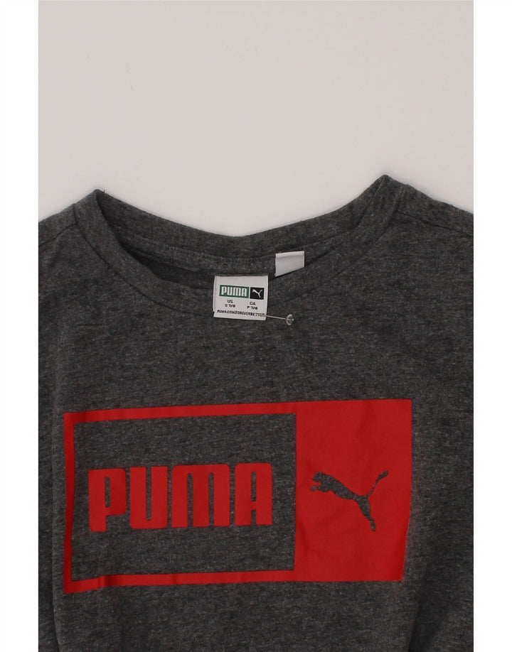 Puma Jungen T-Shirt mit Grafik, 7–8 Jahre, Größe S, Grau