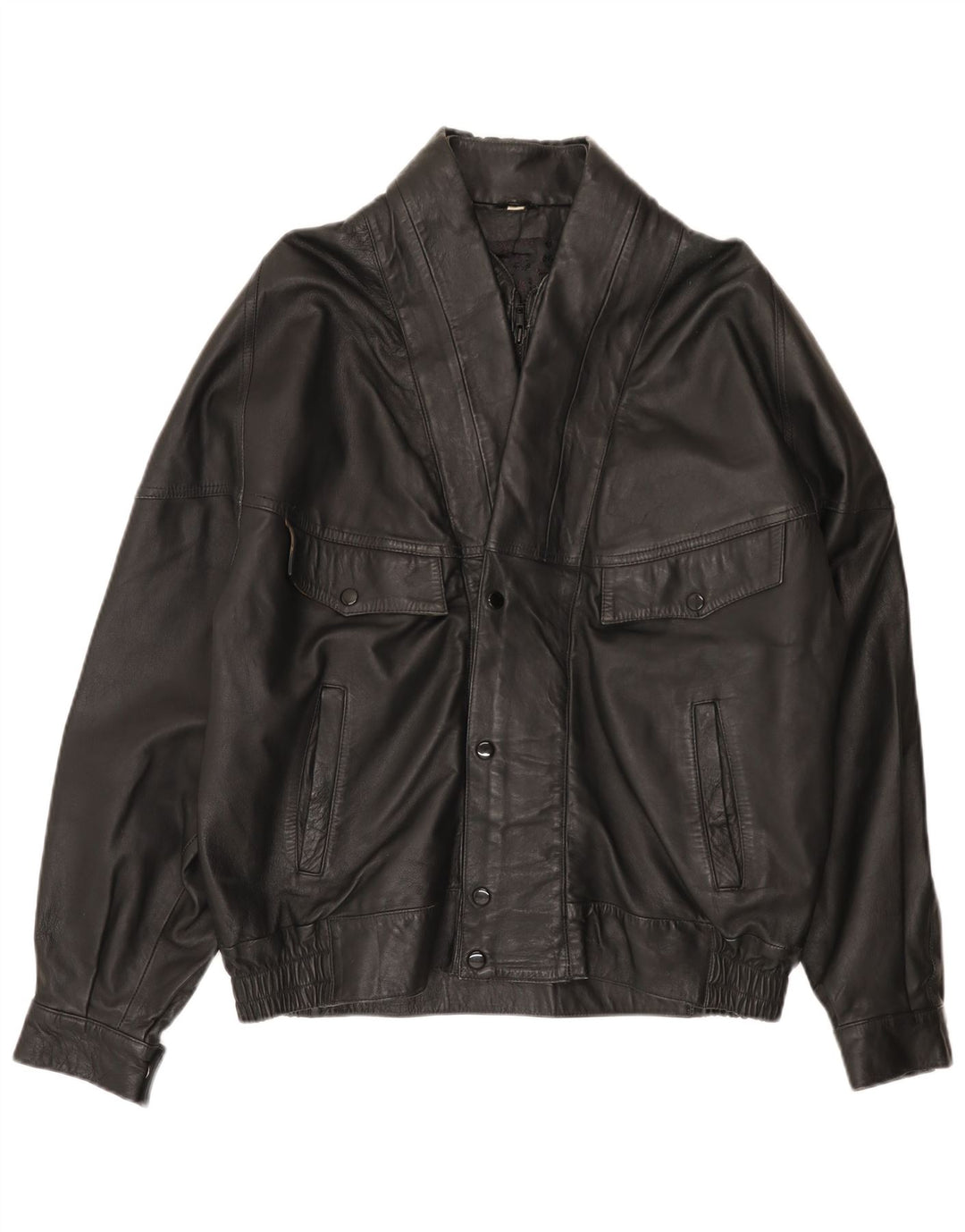 Vintage Herren Loose Fit Lederjacke UK 36 Kleines schwarzes Leder