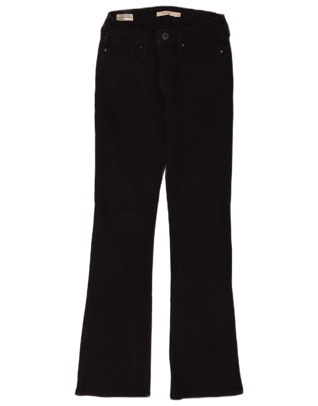 Levi's Damen 715 Bootcut Jeans W26 L32 Schwarze Baumwolle