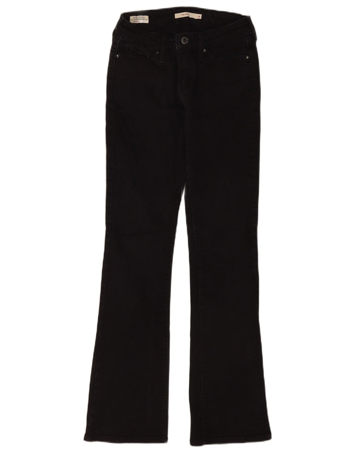Levi's Damen 715 Bootcut Jeans W26 L32 Schwarze Baumwolle