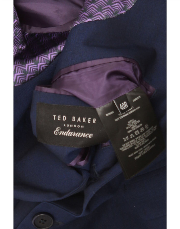 Ted Baker Herren-Blazer mit 2 Knöpfen, UK 40, große marineblaue Wolle