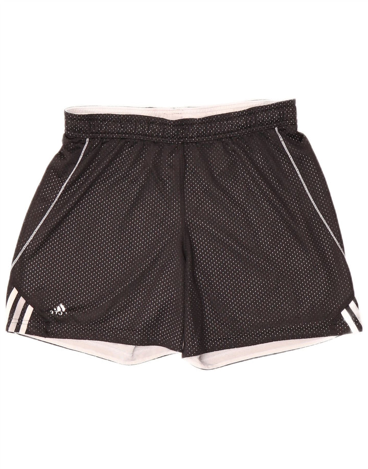 ADIDAS Damen Sportshorts UK 14 Medium Schwarz Polyester