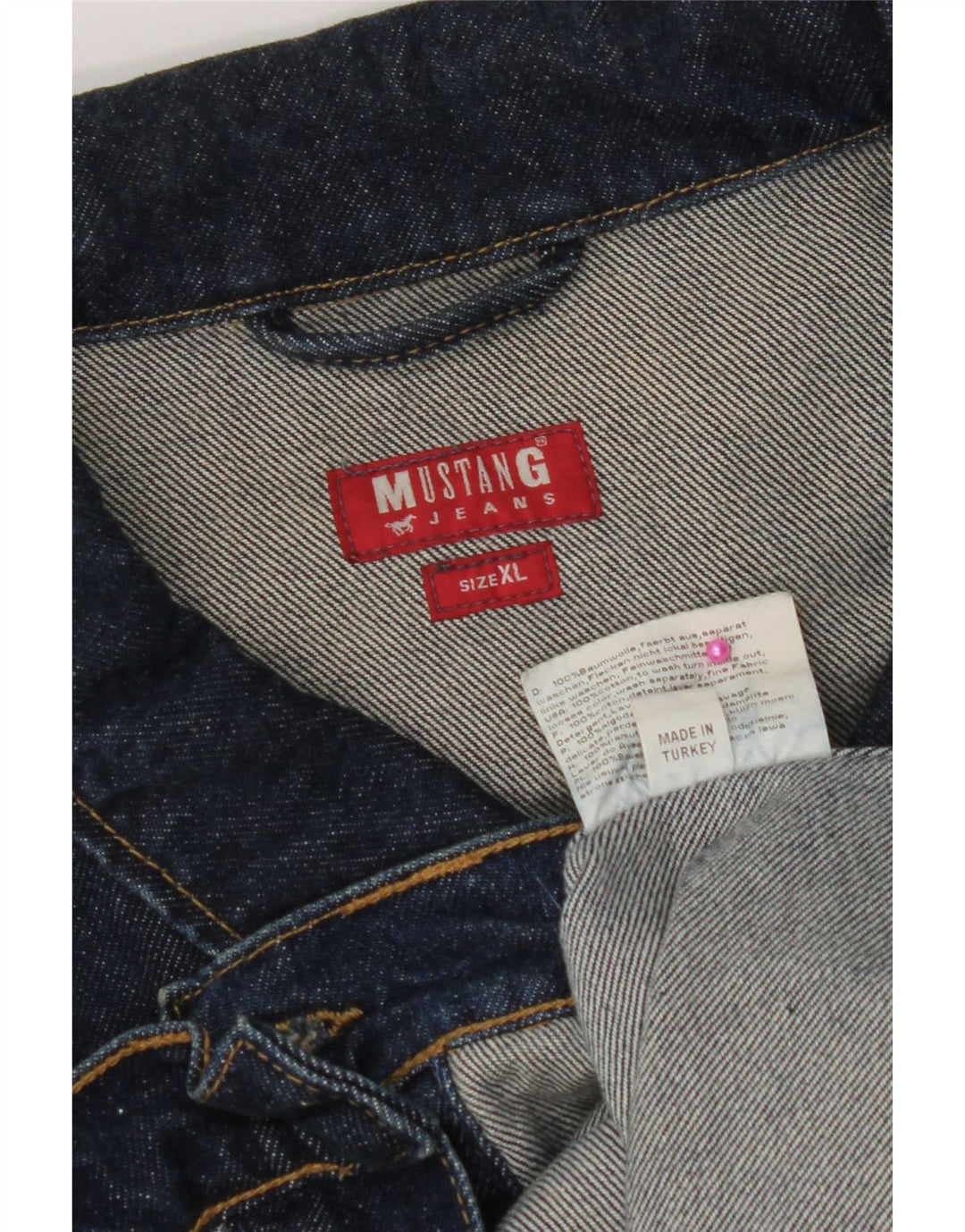 Mustang Herren Jeansjacke UK 42 XL Marineblau Baumwolle