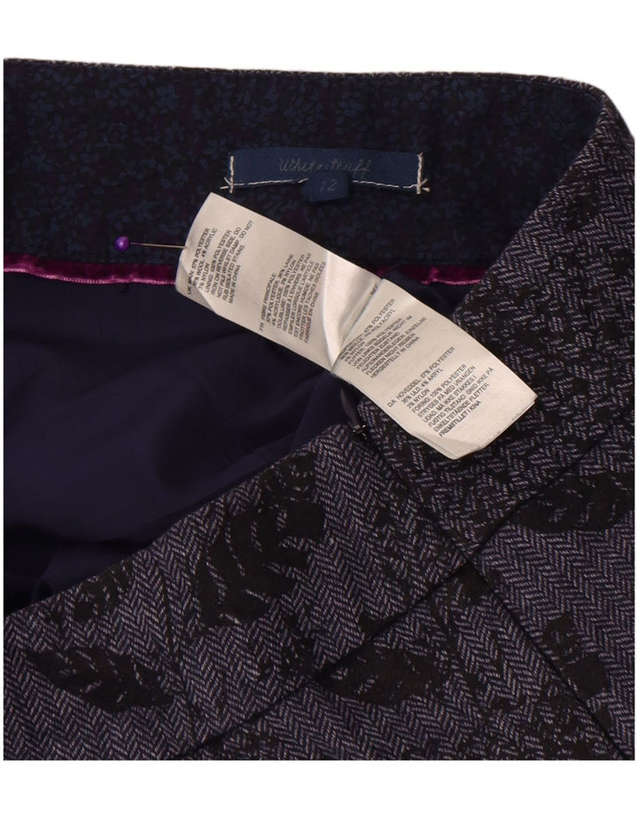 Gerader Damenrock von White Stuff UK 12 Medium W31 Grau geblümtes Polyester