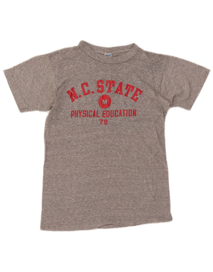 CHAMPION Damen Grafik-T-Shirt-Oberteil UK 12 Mittelgraues Polyester