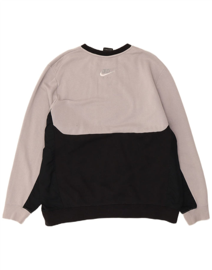 NIKE Herren Sweatshirt Pullover XL Grau Colourblock Baumwolle