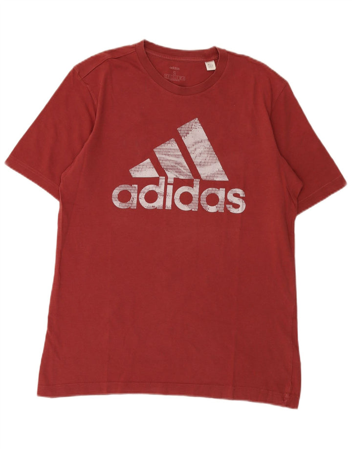 Adidas Herren Grafik T-Shirt Top Small Kastanienbraun Baumwolle