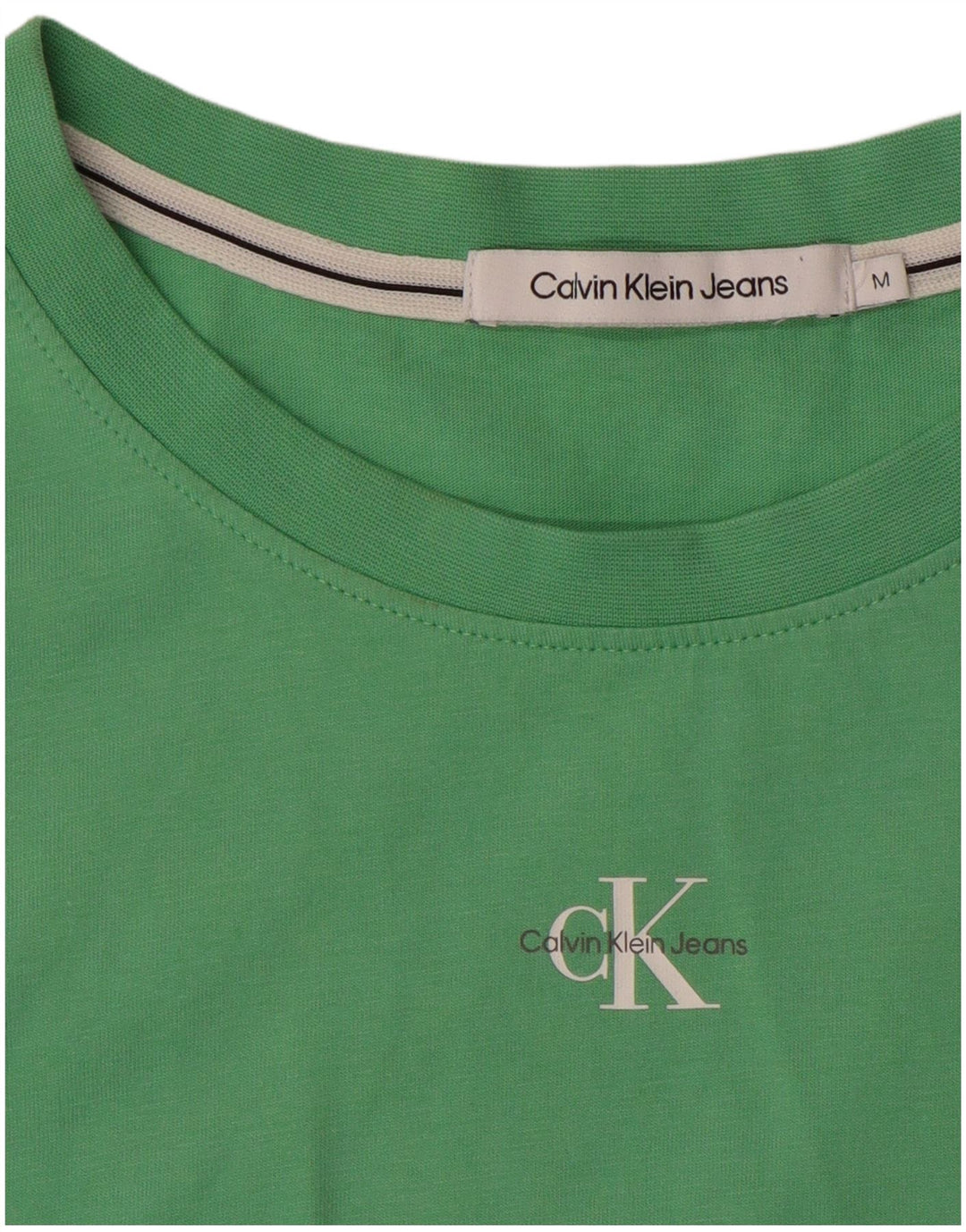 CALVIN KLEIN JEANS Womens T-Shirt Top UK 12 Medium Green