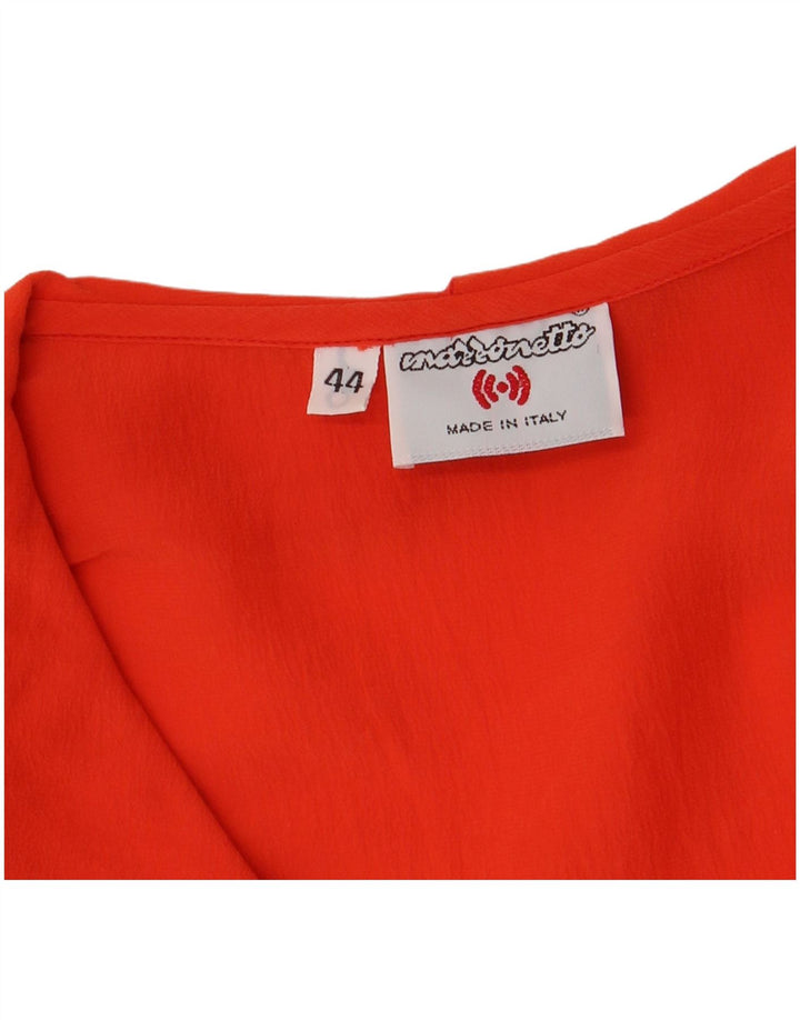 Mazzonetto Damen Kurzarm-Hemdbluse IT 44 Mittelorange
