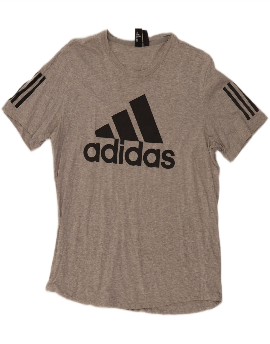 Adidas Herren Grafik-T-Shirt aus mittelgrauer Baumwolle