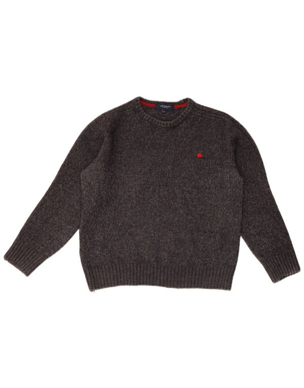 Burberry Jungen-Pullover mit Rundhalsausschnitt, 5–6 Jahre, grau geflecktes Acryl