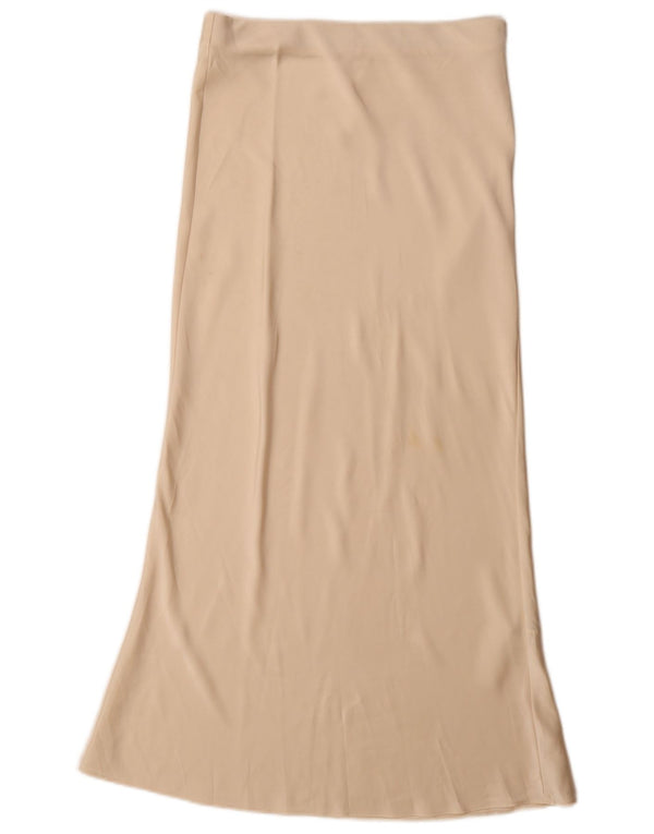 Zara Womens Maxi Skirt Small W26 Beige Polyester