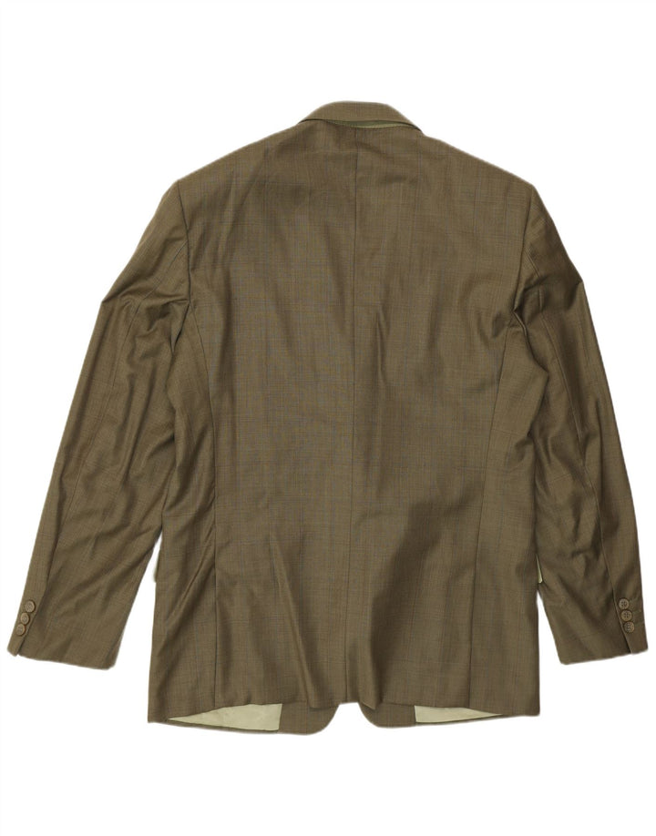 Facis Herren-Blazer mit 1 Knopf, IT 50, große Khaki-Schurwolle