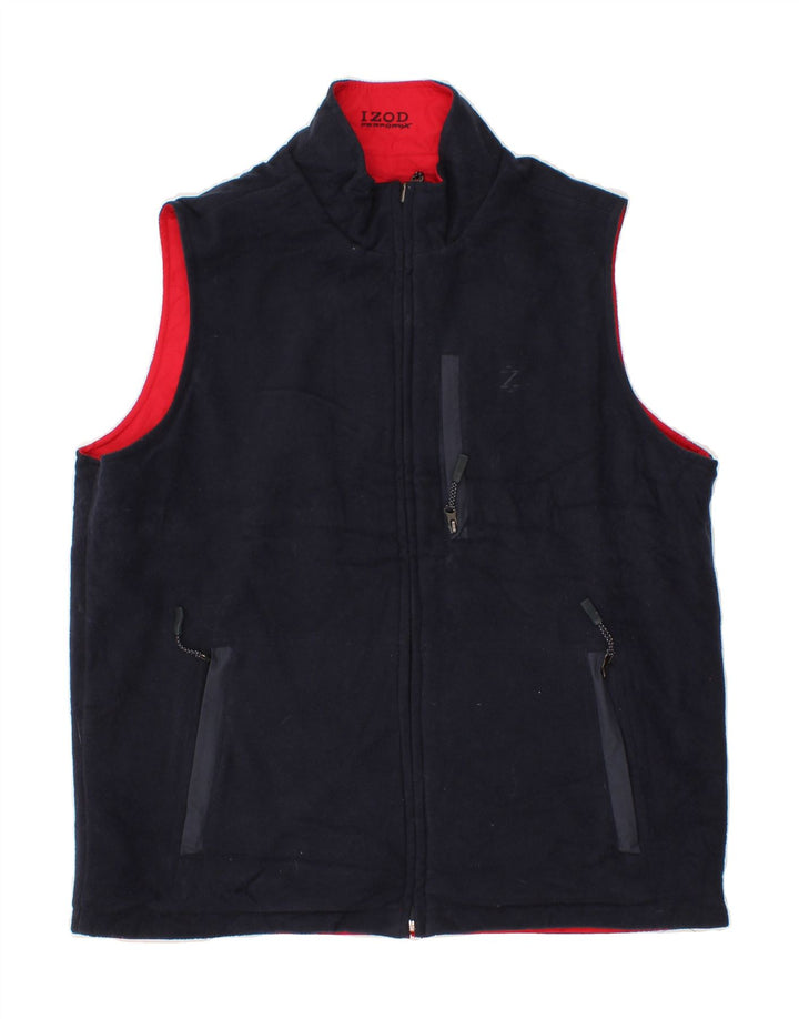 IZOD Mens Reversible Gilet UK 38 Medium Red Colourblock Polyester Vintage Izod and Second-Hand Izod from Messina Hembry 