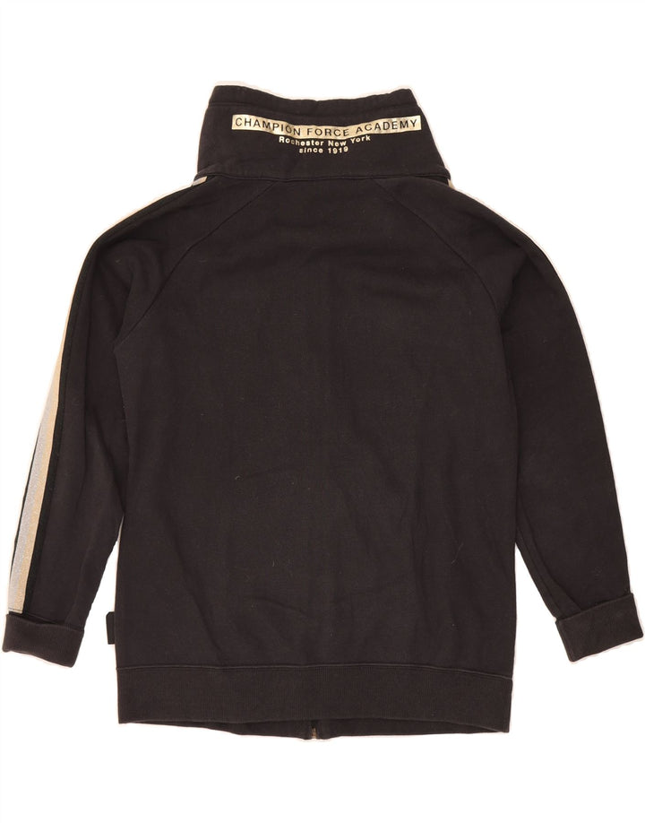 CHAMPION Womens Graphic Tracksuit Top Jacket UK 14 Medium Black Cotton Vintage Champion and Second-Hand Champion from Messina Hembry 