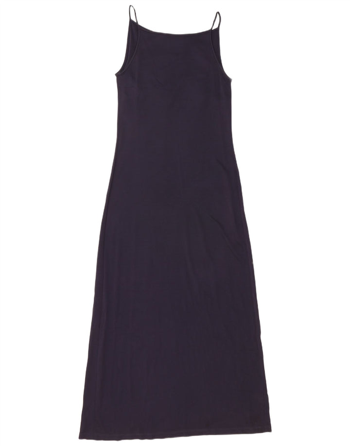 Max Mara Damen Maxi-Sommerkleid UK 12 Medium Marineblau Viskose