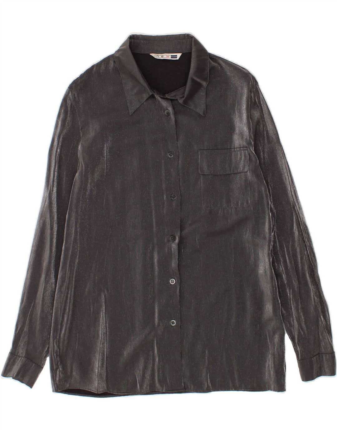NEWPENNY Womens Shirt UK 12 Medium  Grey Viscose Vintage Newpenny and Second-Hand Newpenny from Messina Hembry 