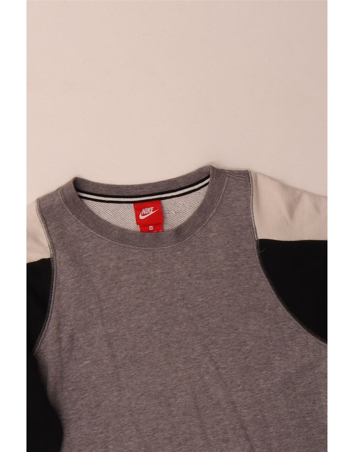 Nike Herren Sweatshirt Pullover XS Grau Colourblock Baumwolle