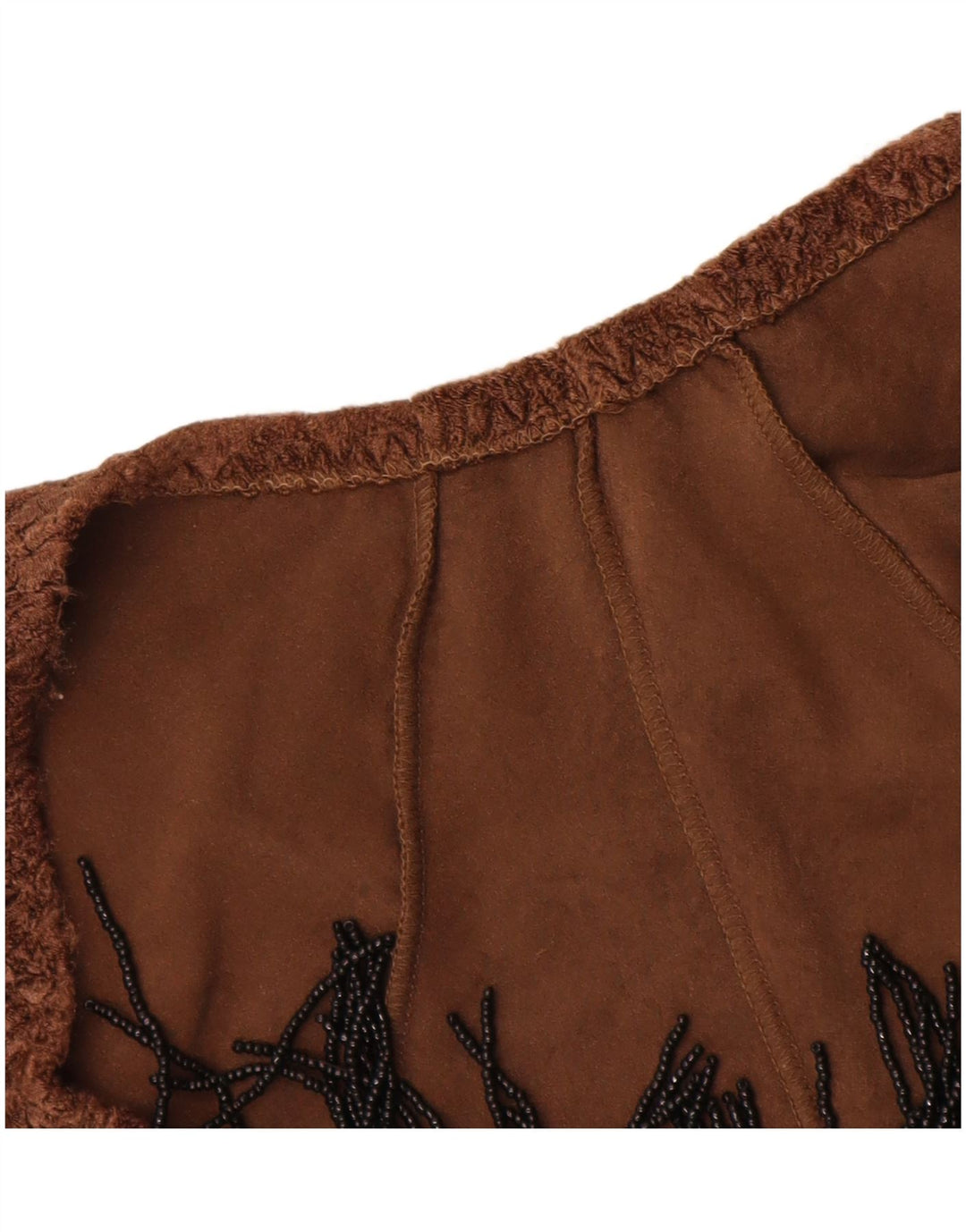 Vintage Damen Langarm-Body UK 12 Mittelbraunes Polyamid