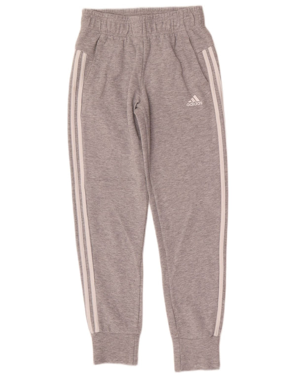 Adidas Mädchen-Trainingshose, Jogginghose, 12–13 Jahre, grau gefleckte Baumwolle