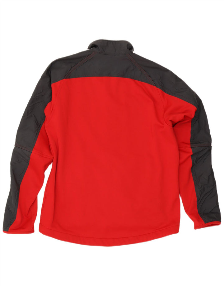 Adidas Herren-Trainingsanzugoberteil, UK-Größe 42/44, großes rotes Colourblock-Polyester