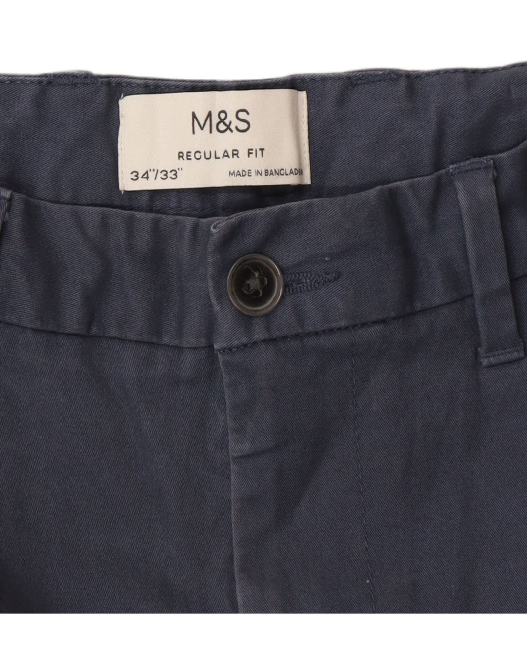 Marks & Spencer Herren-Chinohose mit normaler Passform, W34, L32, Blau, Baumwolle
