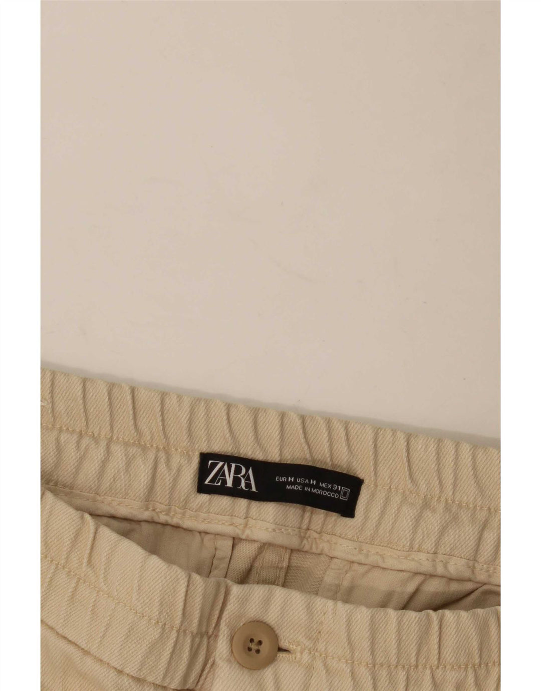 Zara Herren Tapered Chino-Hose, Größe M, W30, L28, Beige