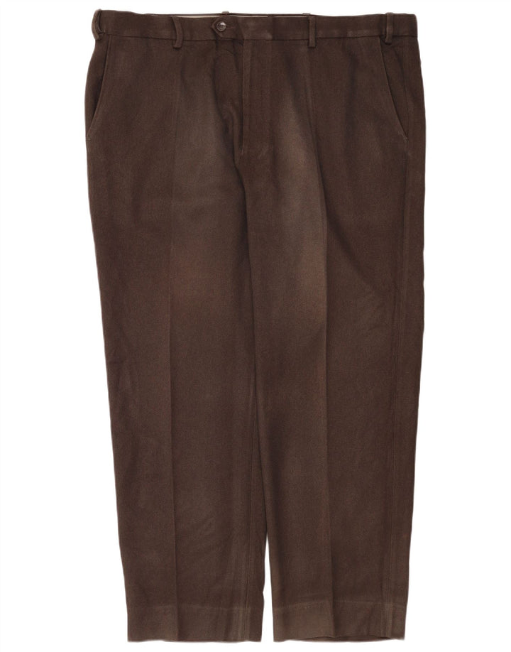 Marks & Spencer Herren-Anzughose, gerade, normal, W42, L29, braun, Polyester