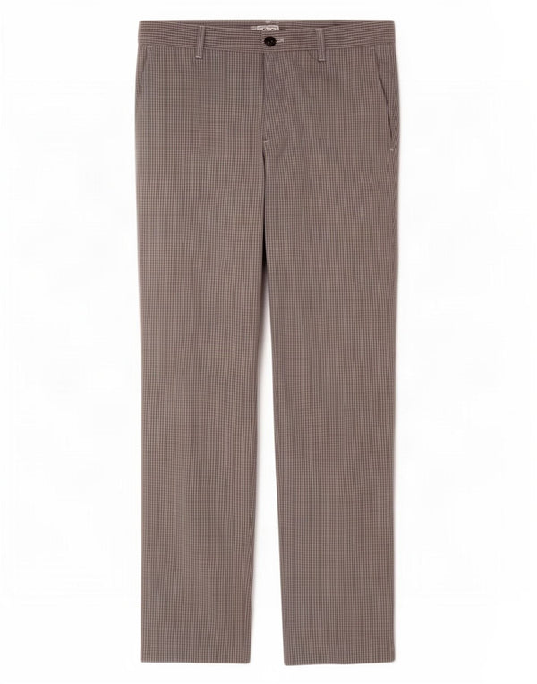 Adidas Herren Straight Chino Hose W32 L30 Grau Gingham Polyester