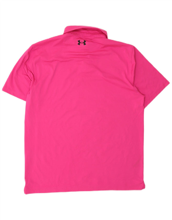 Under Armour Herren-Poloshirt, groß, rosa, Polyester